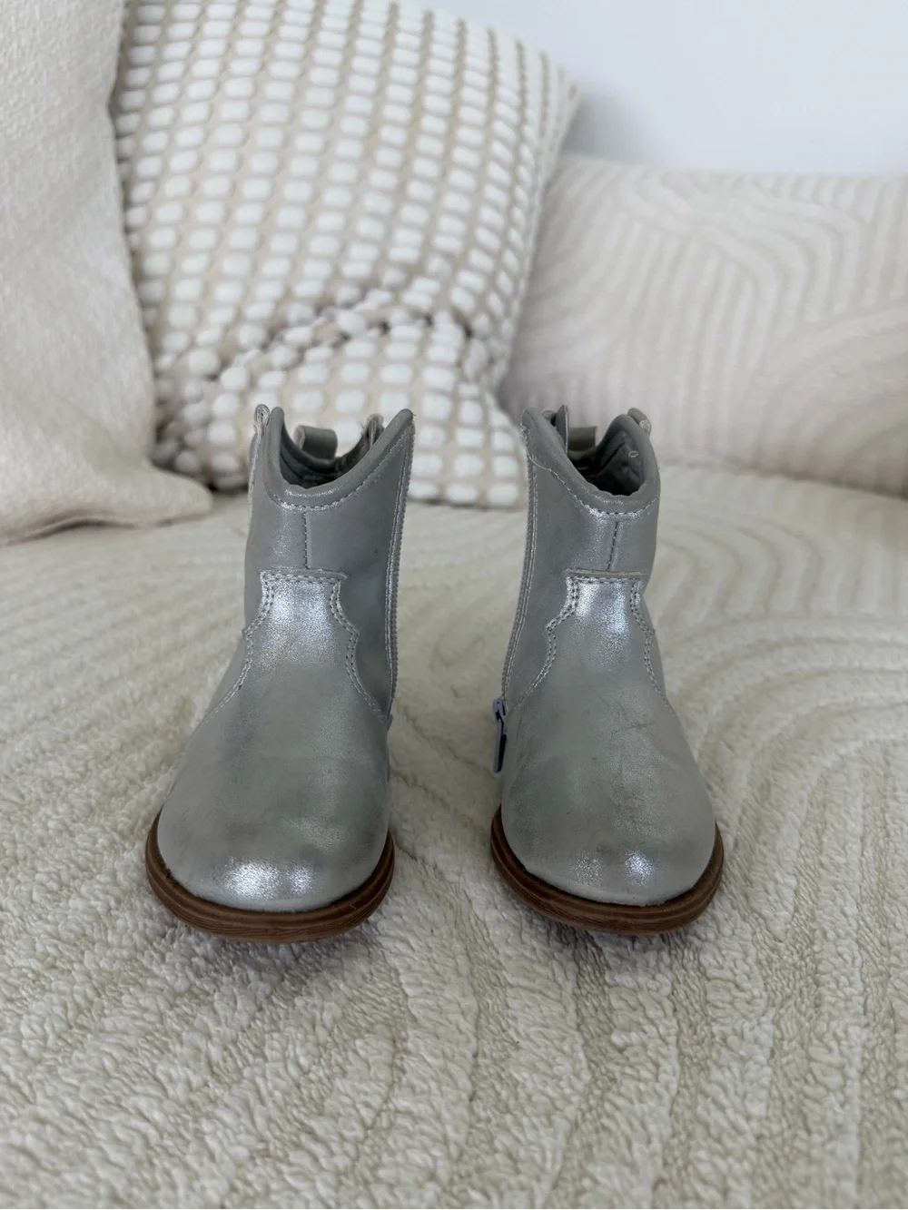 Metallic Silver Kids' Western Booties- size 5- Preloved
